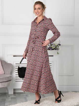 Jolie Moi Lucia Print Shirt Maxi Dress, Floral Multi