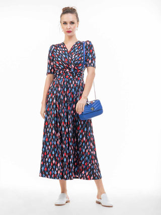 blue, red, maxi, maxi dress, dress, dresses, 2022, abstract, pattern, printed