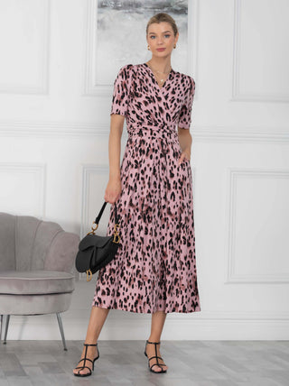 Coleen Jersey Maxi Dress, Pink Abstract