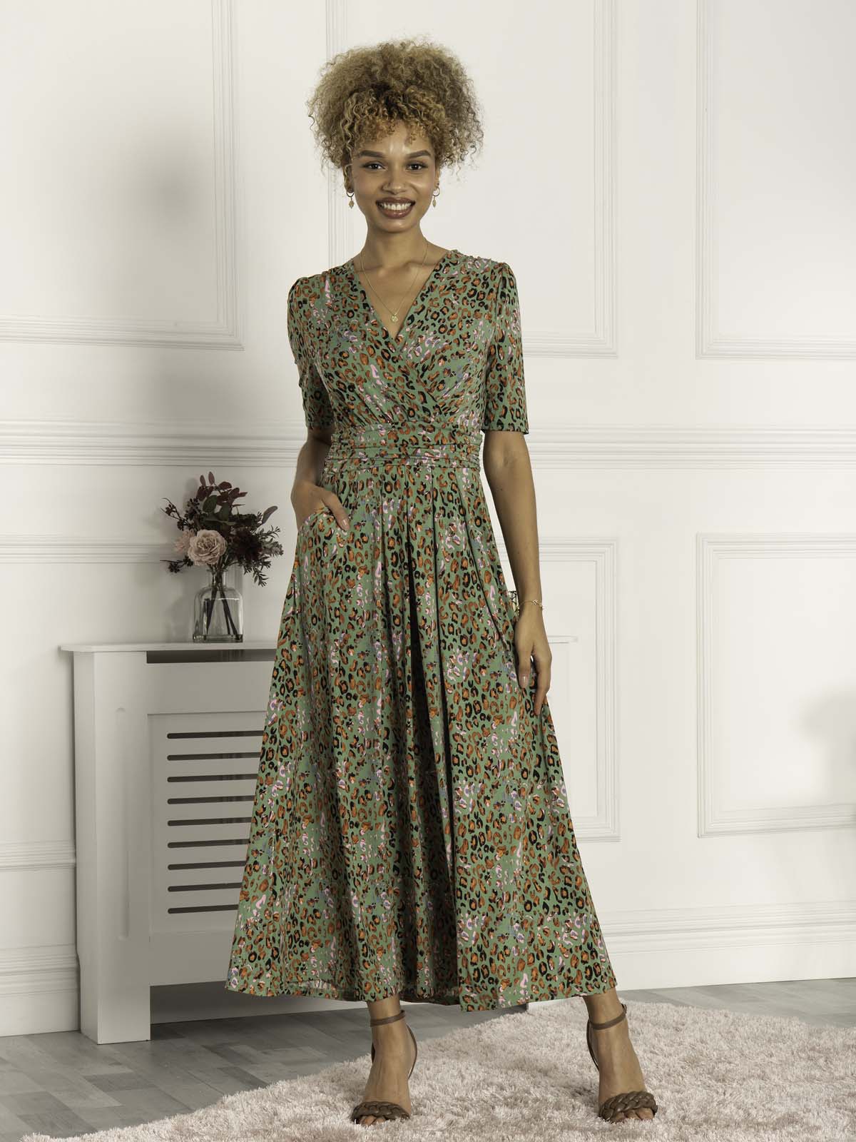 Green jersey shop maxi dress