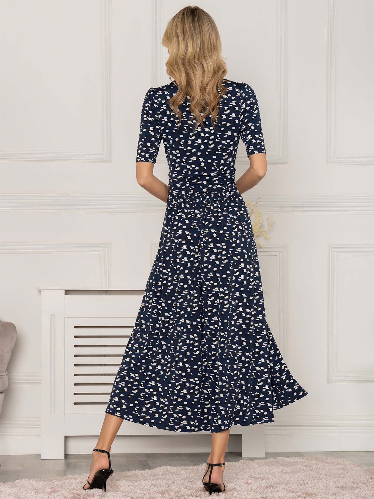 Polka dot handkerchief outlet wrap midi dress