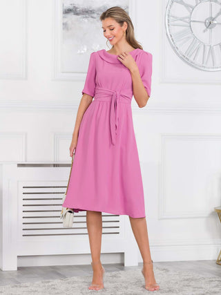 Jolie Moi Gemma Belted Midi Dress, Pink