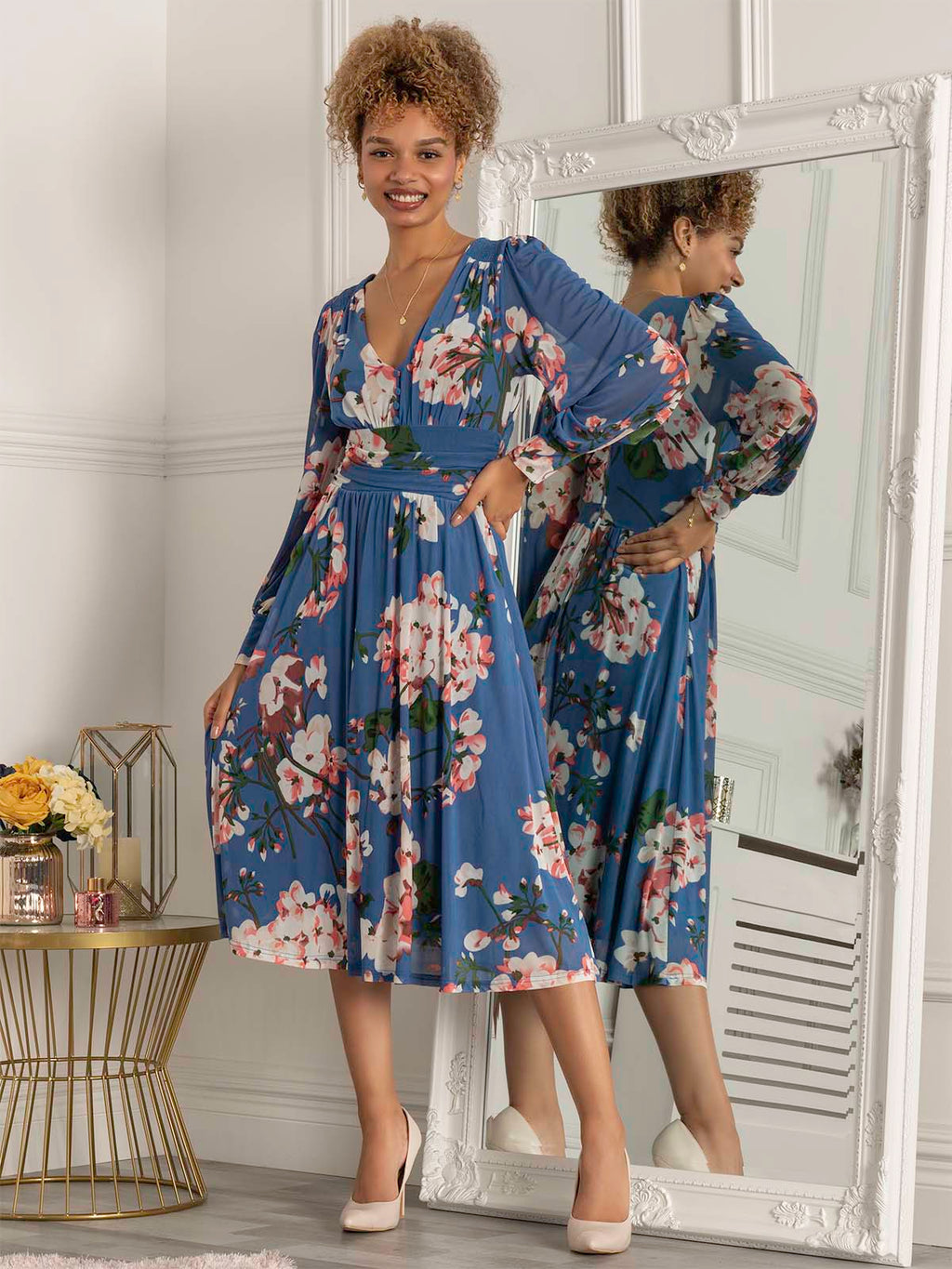 Gianna Long Sleeve Mesh Dress, Royal Blue – Jolie Moi Retail