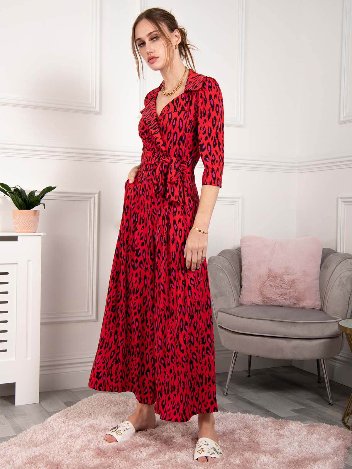 Jolie Moi Melissa Jumpsuit Red Animal Jolie Moi Retail