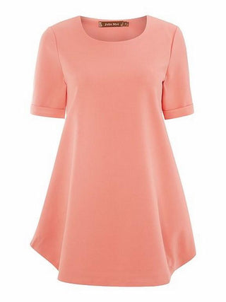 Structured Short Sleeve Tunic, Coral