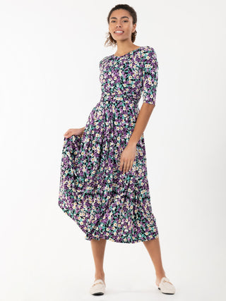 Buy Jolie Moi Purple Pauline Sleeved Maxi Dress from the Next UK