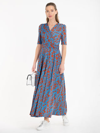 Jolie Moi Acadia Floral Print Wrap Maxi Dress, Blue/Multi
