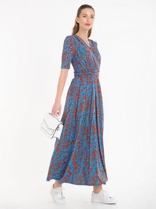 Jolie Moi Acadia Floral Print Wrap Maxi Dress, Blue/Multi