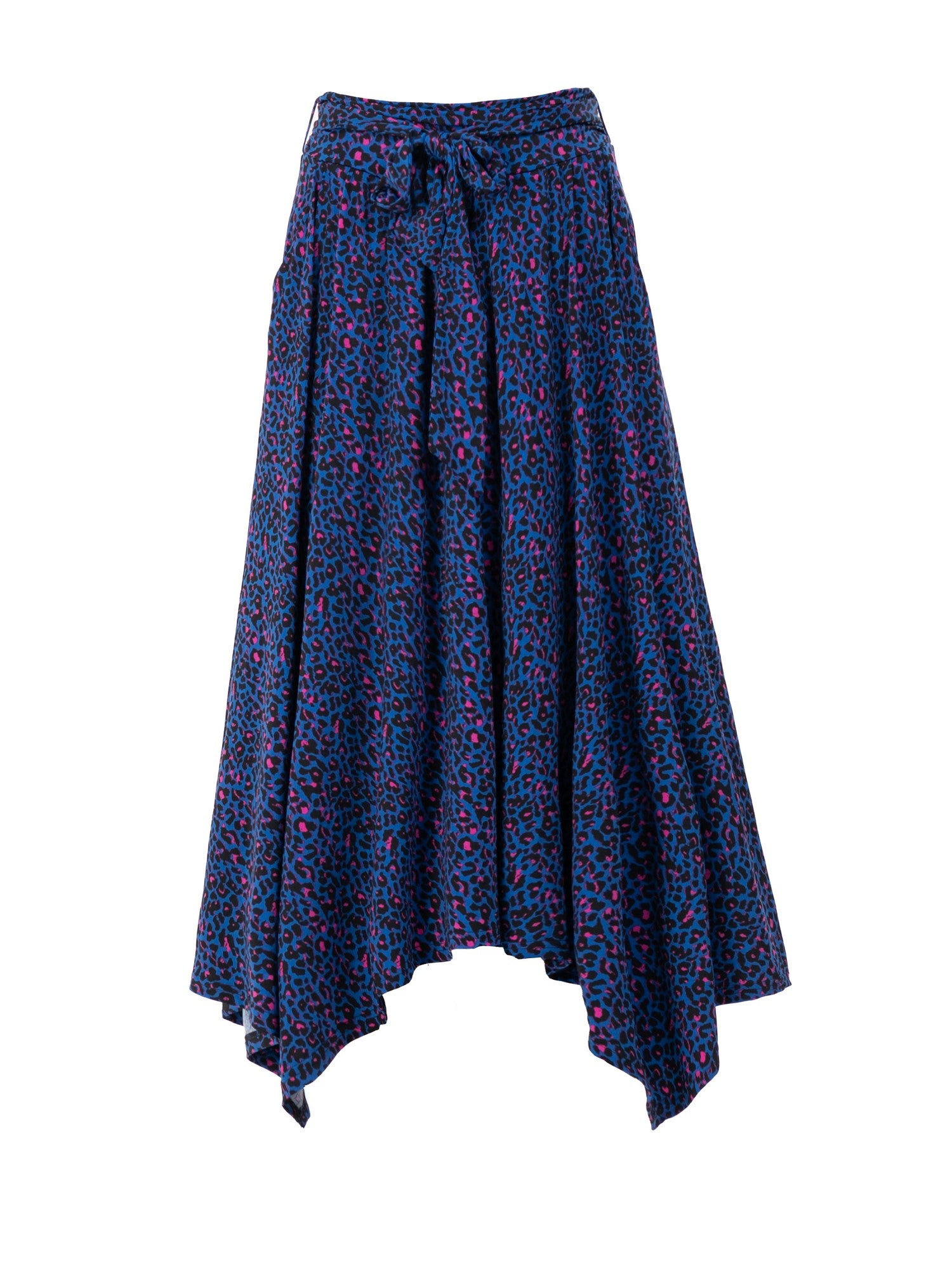 Blue leopard clearance print maxi skirt