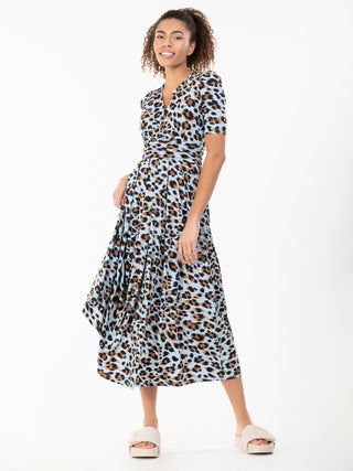 Jolie Moi Jenny Animal Print Maxi Dress, Blue Animal