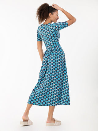 Jolie Moi Molly Geo Print Maxi Dress, Blue Geo