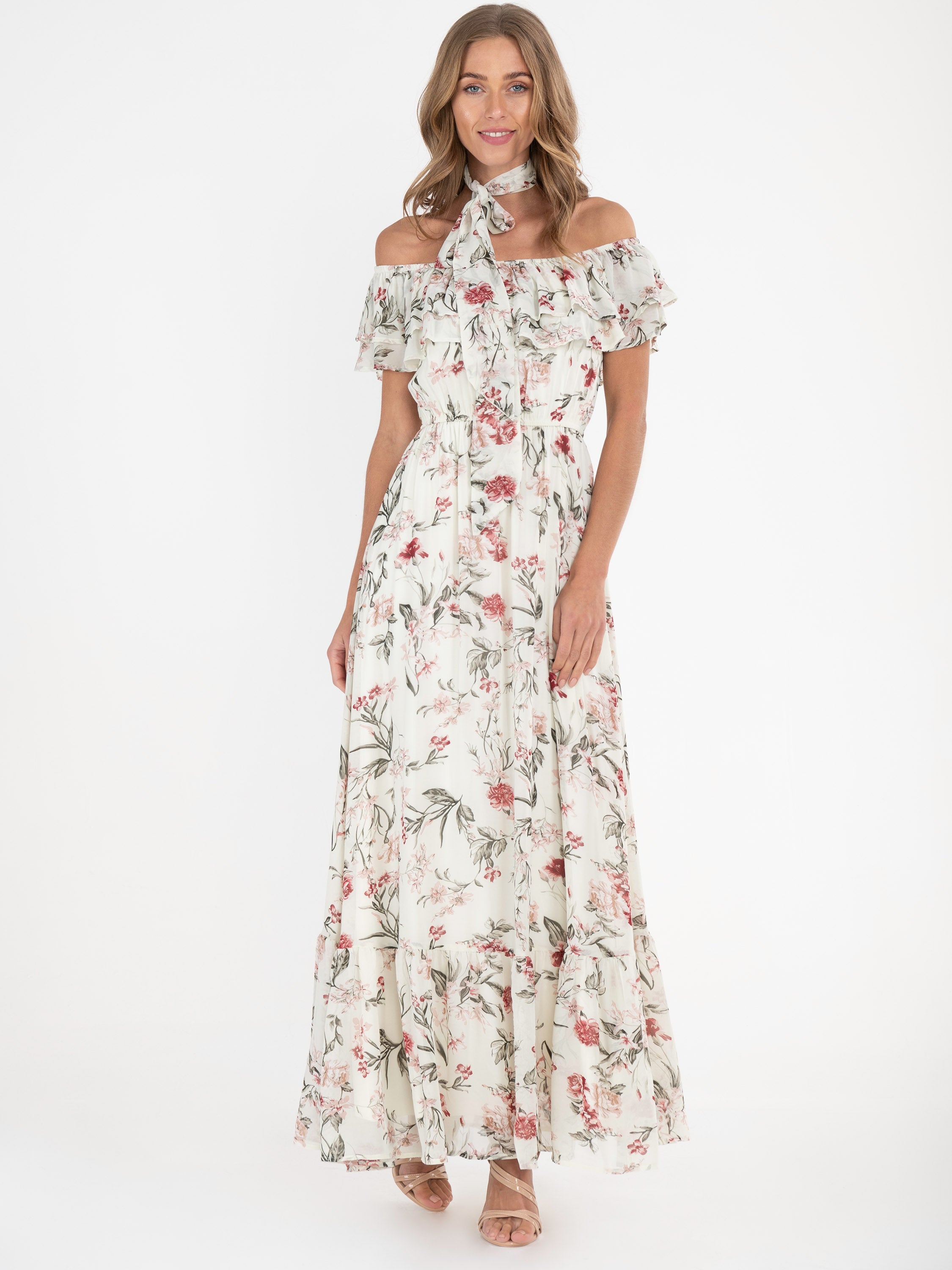 Ruffle floral outlet dress