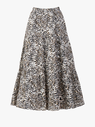 Jolie Moi Sara Animal Print Midi Skirt, Cream Animal