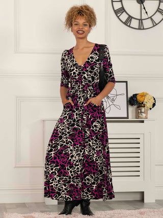 Kamiyah Viscose Maxi Dress, Floral Multi