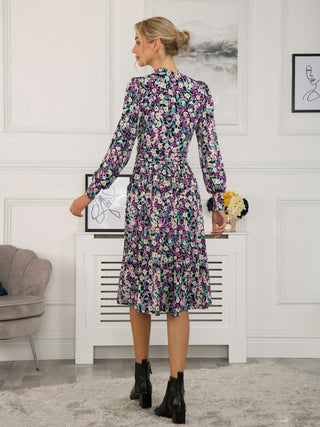 Jolie Moi Kathryn Long Sleeve Midi Dress, Floral Multi