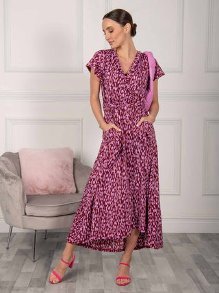 wrap dress, maxi dress, summer dress, pink dress, purple dress, purple, pink, summer dresses, 