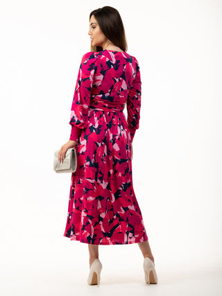 Jolie Moi Vivian Long Sleeve Dress, Abstract Multi
