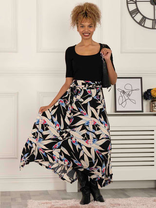Jolie Moi Cady Maxi Skirt, Black Leafy – Jolie Moi Retail