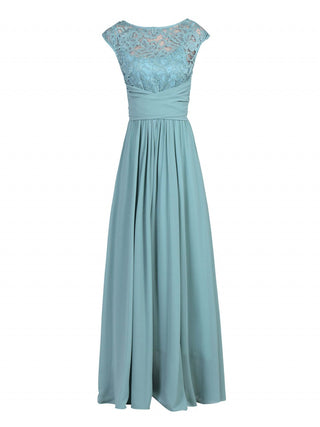 Lace Bodice Chiffon Maxi Bridesmaid Dress, Duck Egg Blue Jolie Moi Retail Lace Bodice Chiffon Maxi Bridesmaid Dress, Duck Egg Blue Jolie Moi Retail