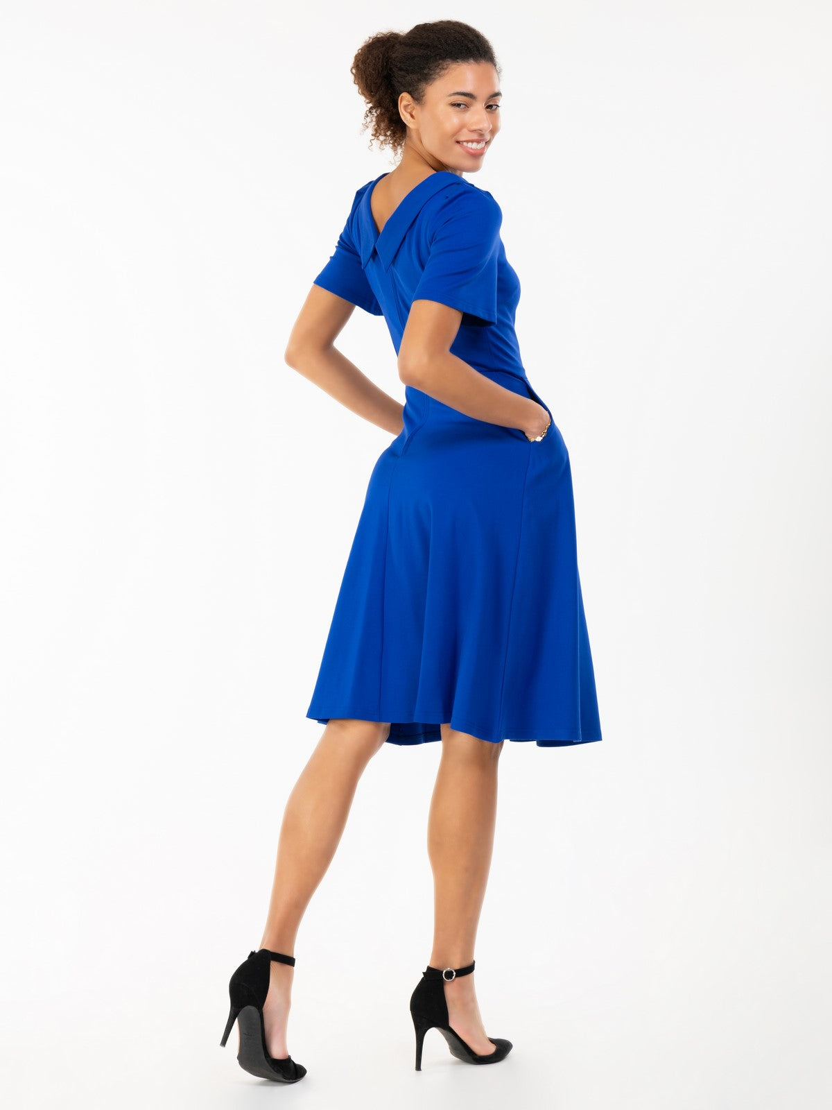 Jolie Moi Bay Peter Tea Dress Royal Blue