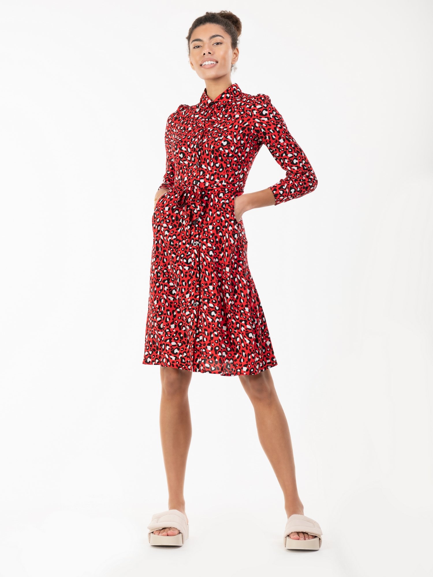 Poppy lips hot sale midi shirt dress