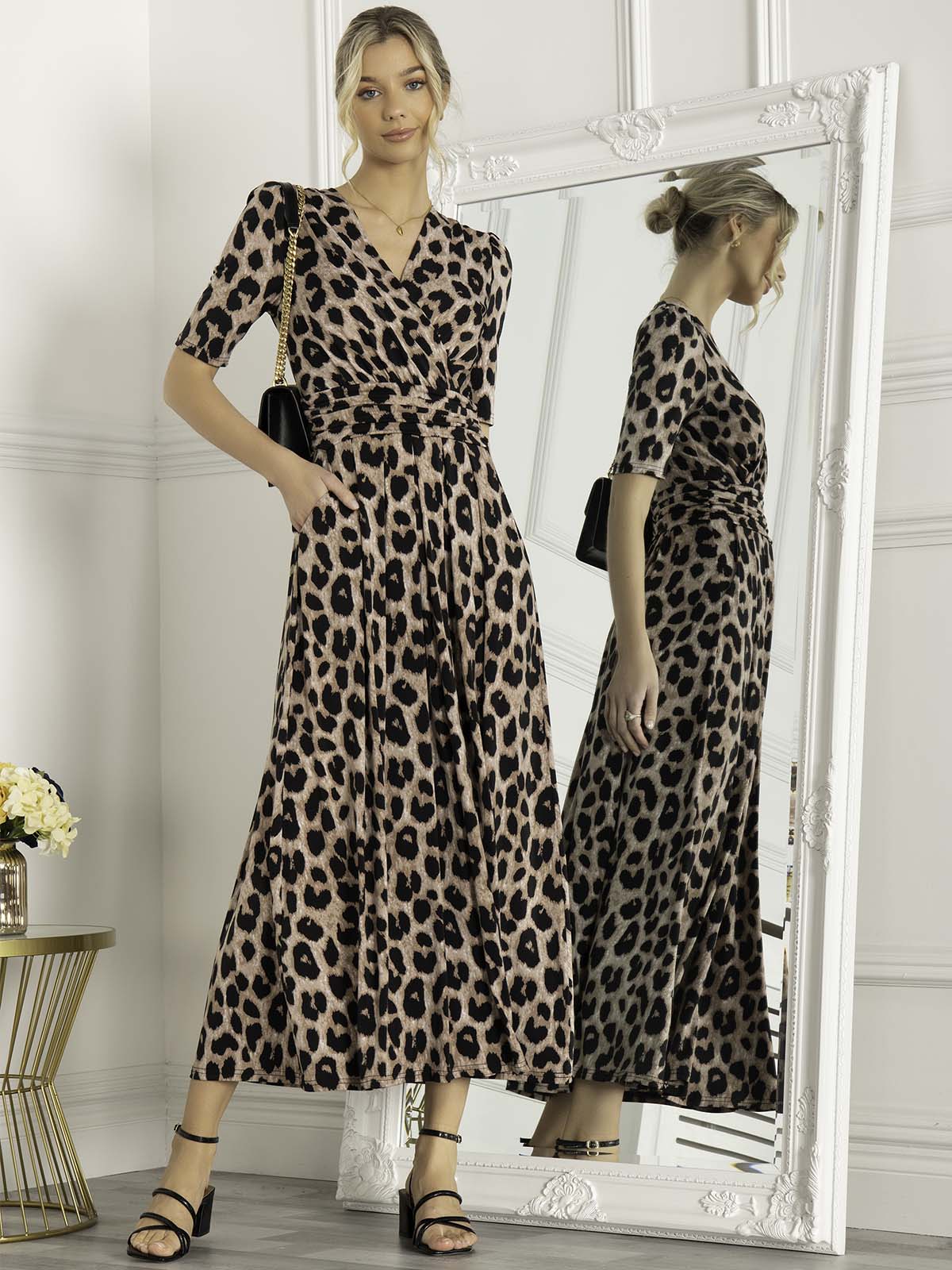 Warehouse leopard maxi on sale dress