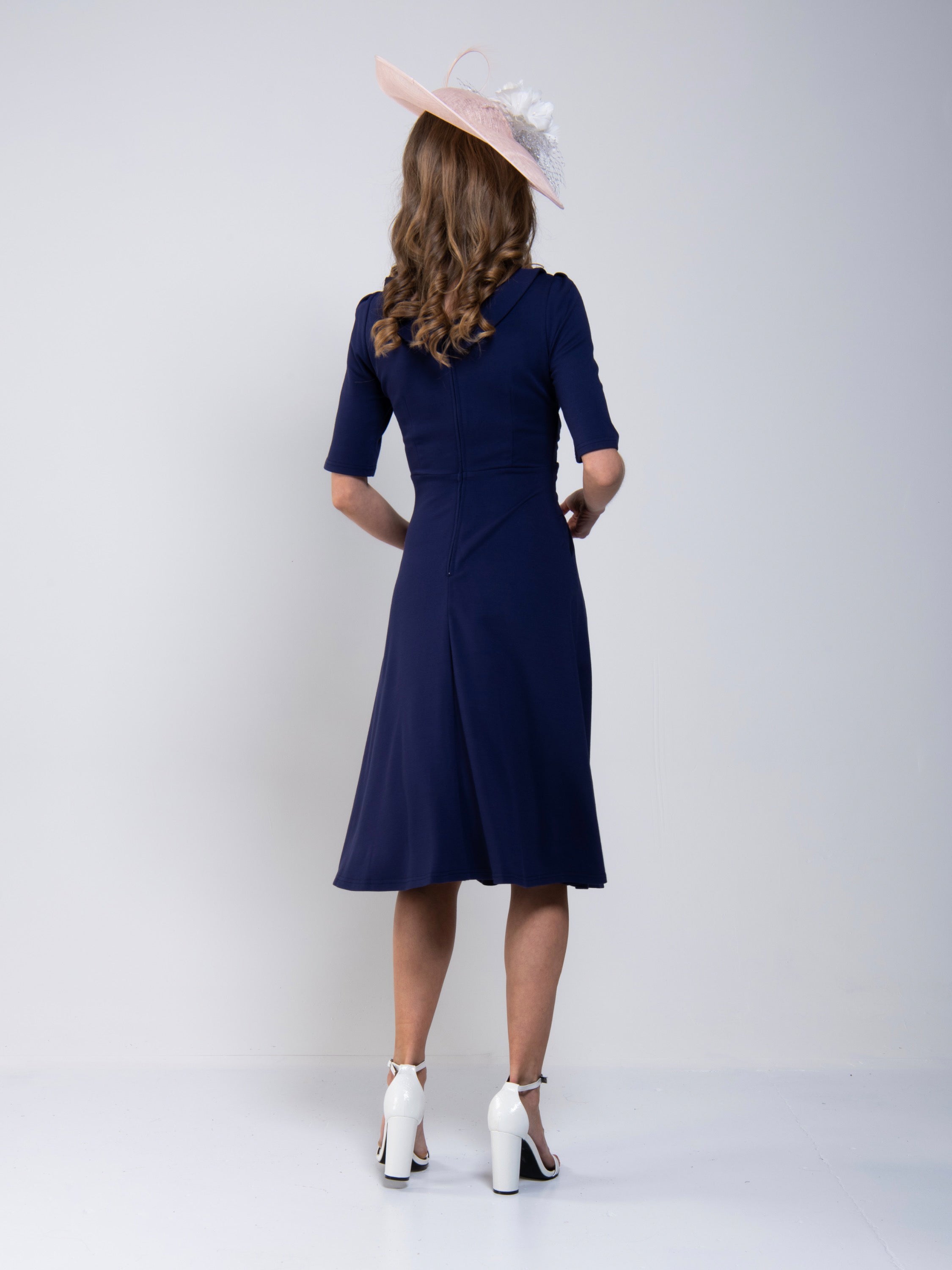 Navy blue 2025 50s dress