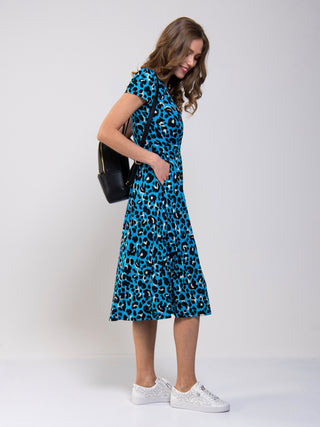 Leopard Print Fit and Flare Dress