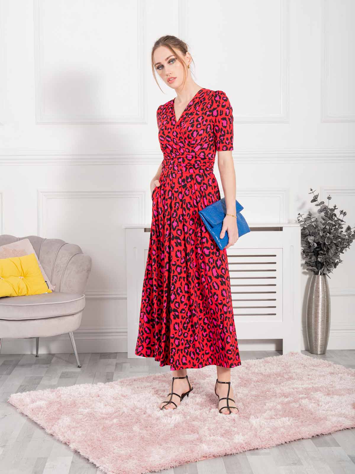 Red store leopard dresses