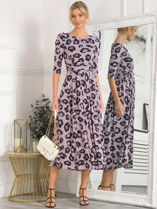 Ozella Jersey Floral Print Maxi Dress, Pink Floral