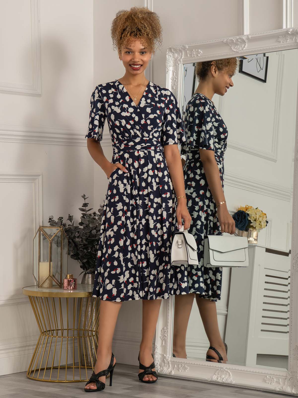 Casual navy dress with sleeves hotsell