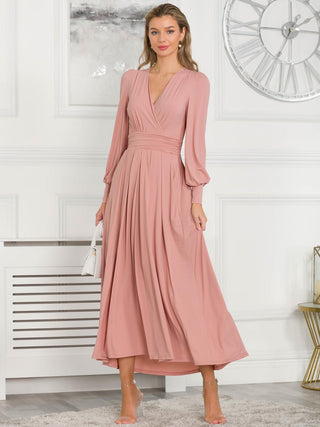 Rashelle Jersey Long Sleeve Maxi Dress, Dusty Pink Jolie Moi Retail Rashelle Jersey Long Sleeve Maxi Dress, Dusty Pink Jolie Moi Retail