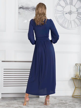 Rashelle Jersey Long Sleeve Maxi Dress, Navy