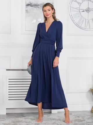 Rashelle Jersey Long Sleeve Maxi Dress, Navy – Jolie Moi Retail