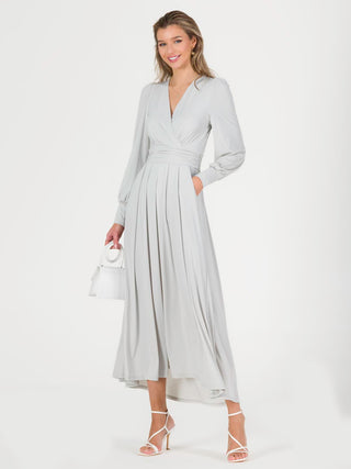 Rashelle Jersey Long Sleeve Maxi Dress, Pearl