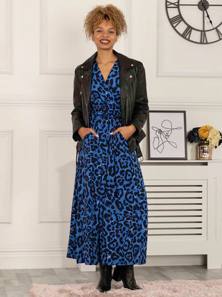 Jolie Moi Beatrice Jersey Maxi Dress, Blue Animal