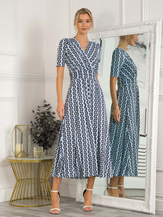 Jolie Moi Genesis Wrap Front Maxi Dress, Light Blue – Jolie Moi Retail