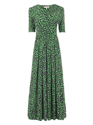Jolie Moi Denise Maxi Dress, Green Animal/Multi