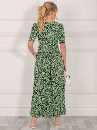 Jolie Moi Denise Maxi Dress, Green Animal/Multi