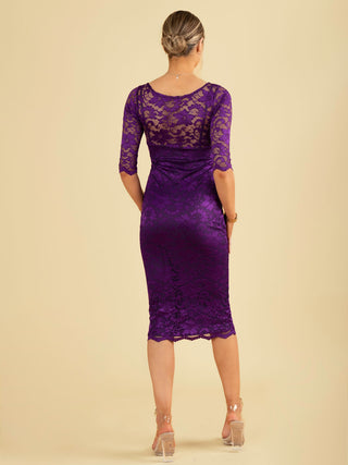 Two In One Lace Midi Dress, Purple