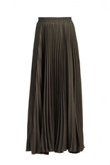 Crepe Pleated Maxi Skirt, Solider Green
