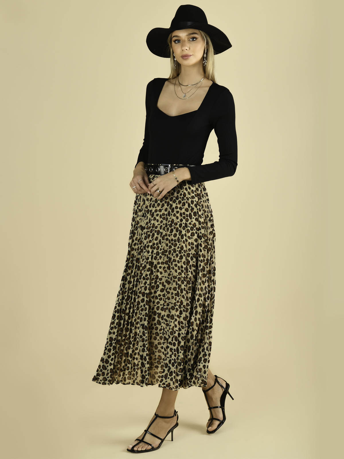 Cheetah midi skirt clearance chiffon