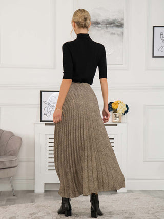 Sonia Pleated Maxi Skirt, Light Khaki
