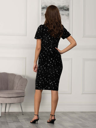 Sample Sale - Midi Dress, Black Pattern
