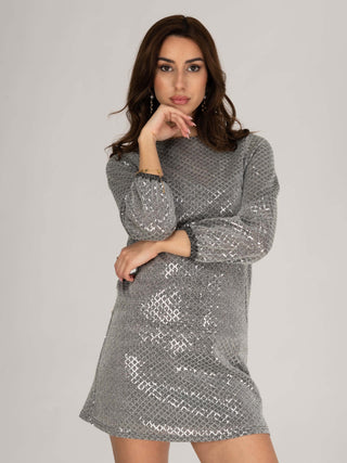 Sample Sale - Mini Dress, Silver Pattern