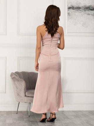 Sample Sale - Halterneck Maxi Dress, Dusty Pink