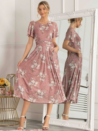 Sapphire Mesh Dress, Dusty Pink Jolie Moi Retail Sapphire Mesh Dress, Dusty Pink Jolie Moi Retail