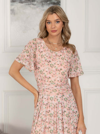 Giana Floral Midi Dress, Peach