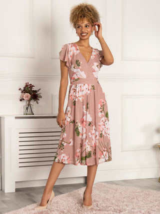 Jolie Moi Chailee Midi Dress, Dusty Pink