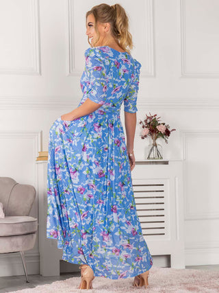 Jolie Moi Ressie Dip Hem Maxi Dress, Blue Floral – Jolie Moi Retail